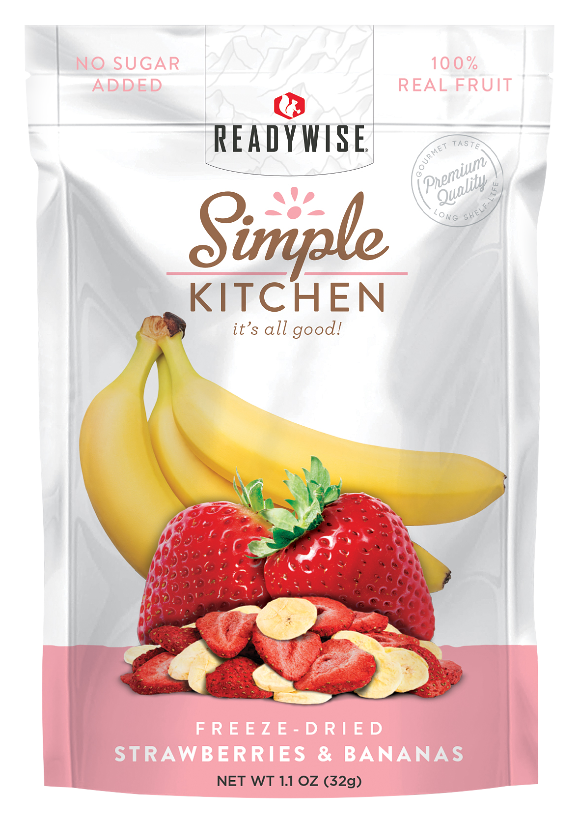 ReadyWise Simple Kitchen FreezeDried Sliced Strawberries and Bananas